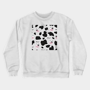 Cute cow Moo face black white Crewneck Sweatshirt